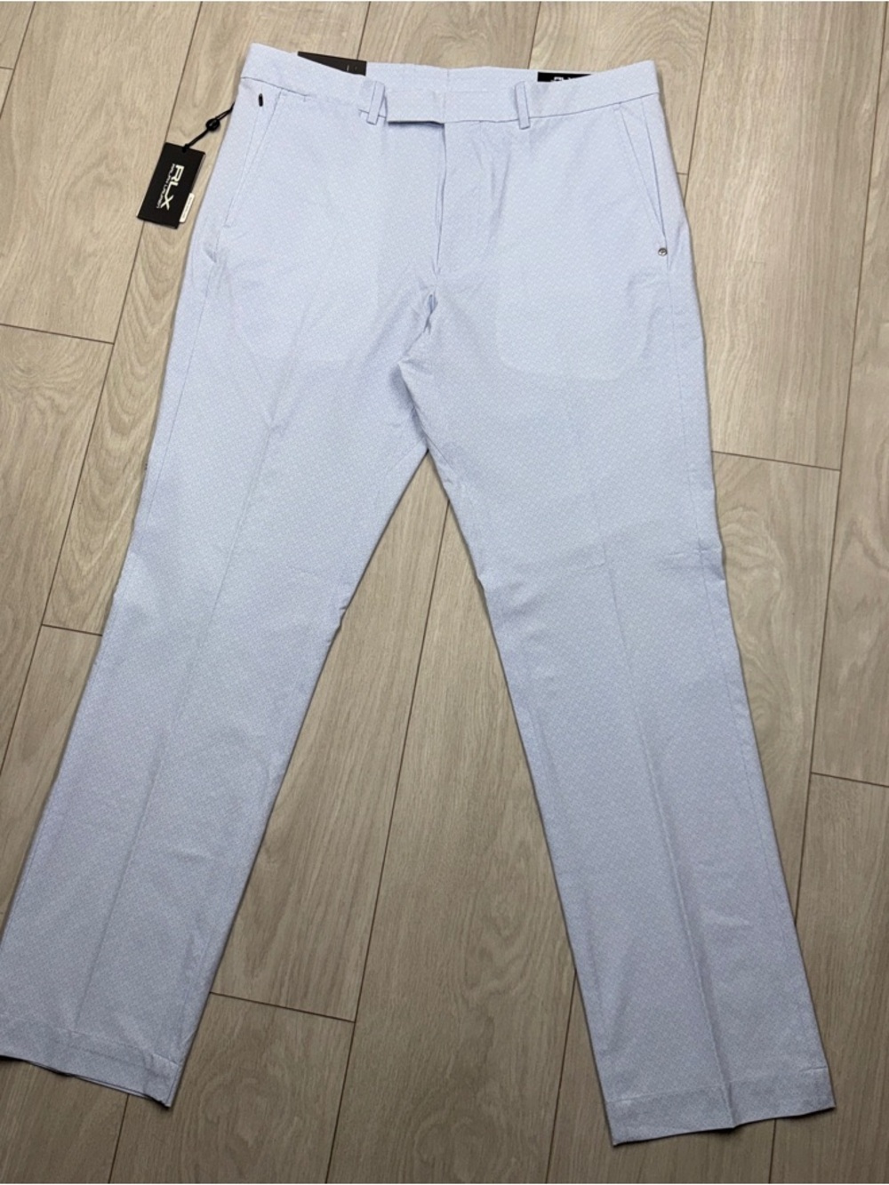 NWT RLX Ralph Lauren Golf Pants 34x32 Light Blue Tailored Fit Water Repellent - Picture 2 of 16